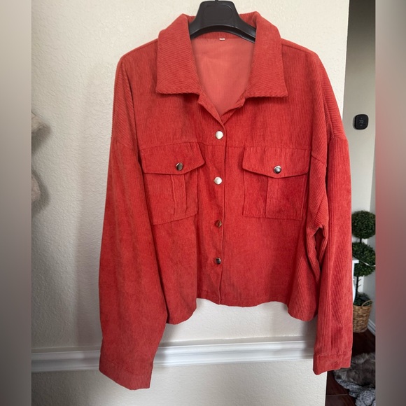 Jackets & Blazers - Button-Front Jacket in Rust 3X